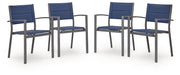 Rocky Creek - Sling Arm Chair (Set of 4) - Blue / Gray