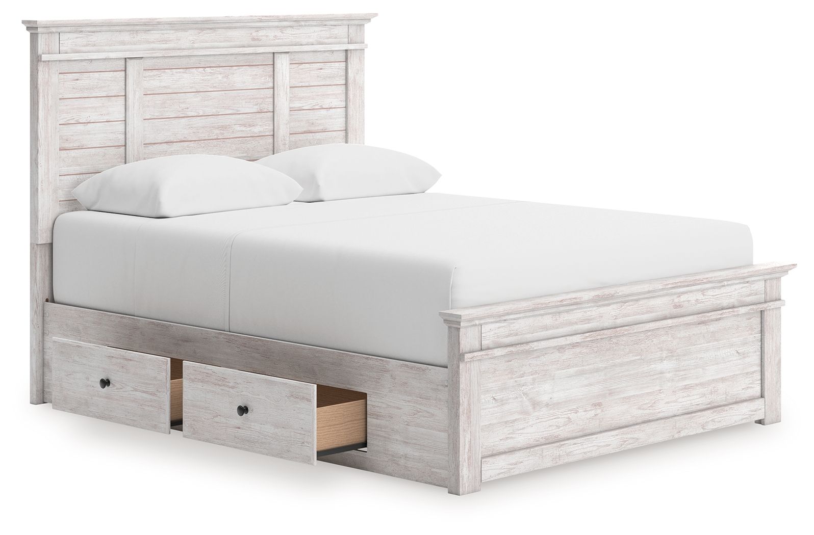 Makidern - Panel Storage Bed With Under Bed Storage Unit