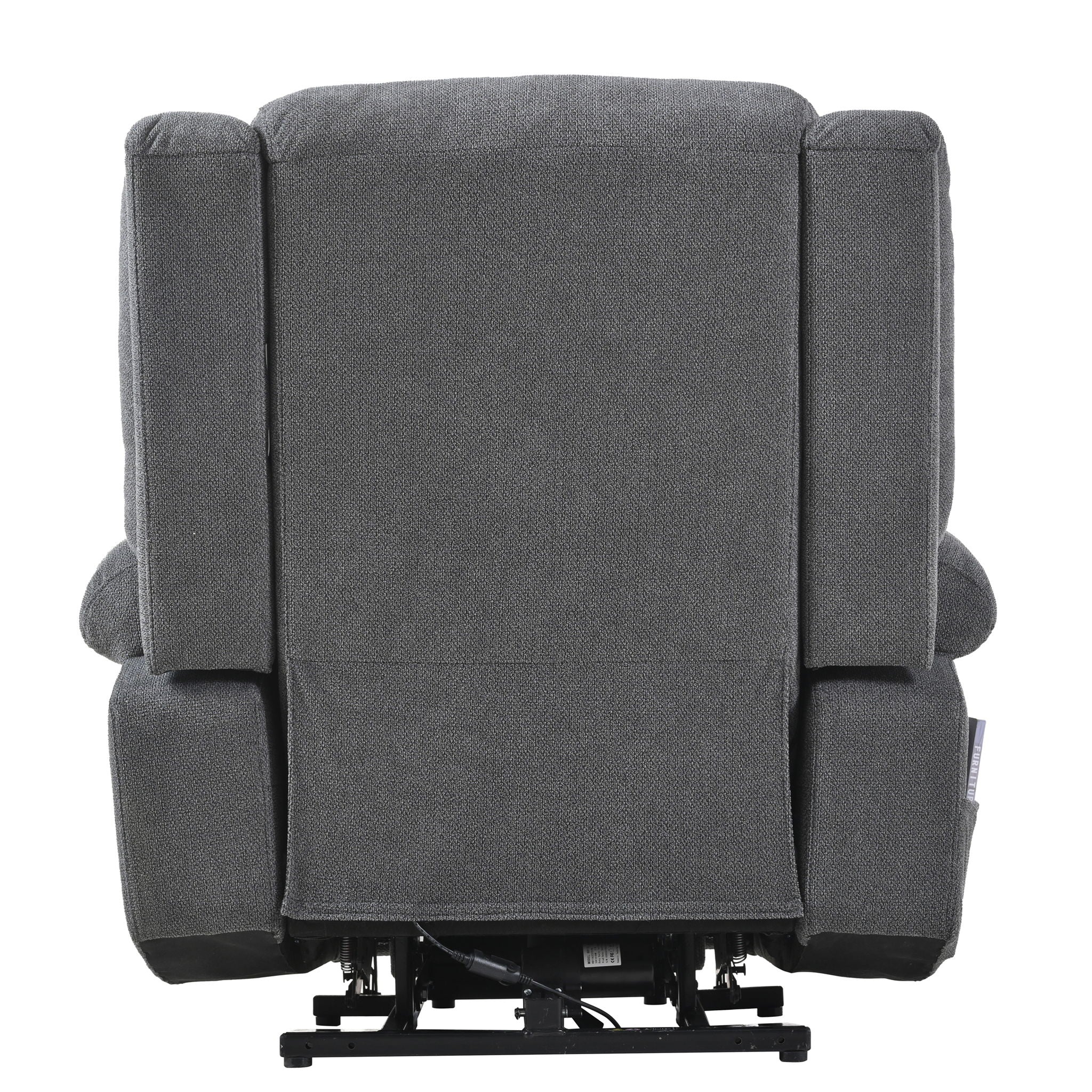 Power Lift Recliner Chair With Extended Footrest, Remote Control, Cup Holders, And Side Pockets