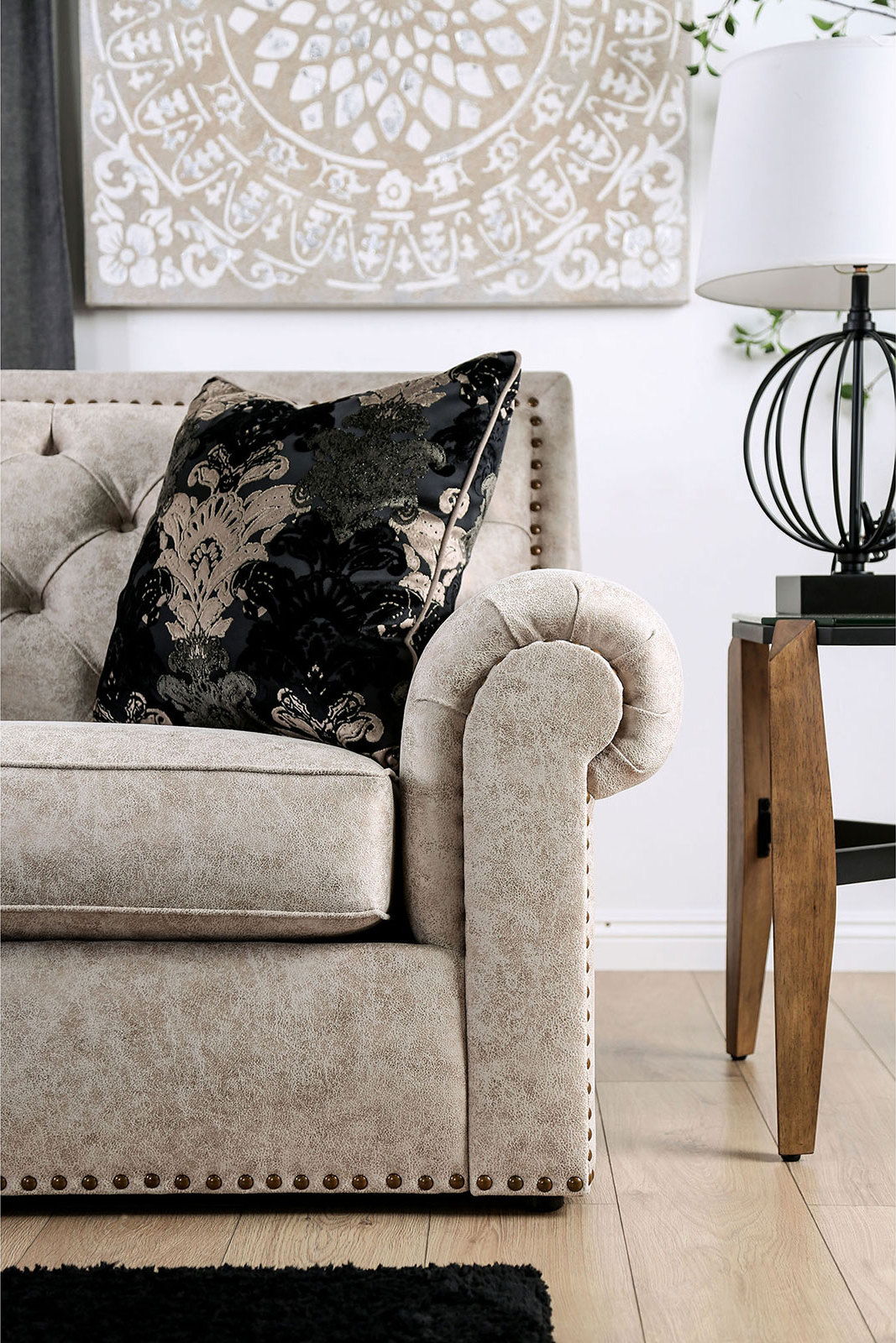 Furniture of America Marvin - Loveseat - Pewter | Meri Furniture
