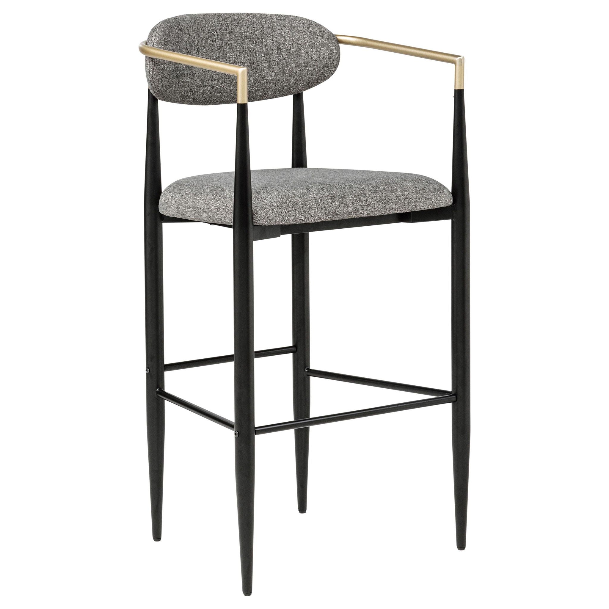 Tina Fabric Upholstered Bar Chair Dark Grey (Set of 2)