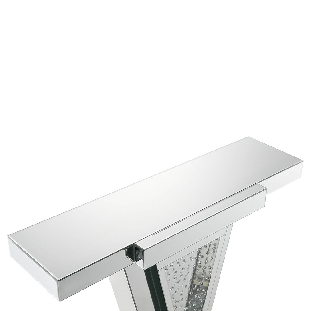Nysa - 32"H Console Table - Mirrored & Faux Crystals