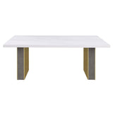Coaster Fine Furniture Carla - Cultured Carrara Marble Top Dining Table - White | Meri Furniture