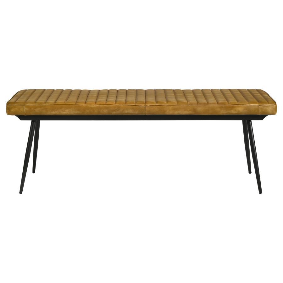 Coaster Fine Furniture Misty - Leather Upholstered Dining Bench - Antique Camel | Meri Furniture