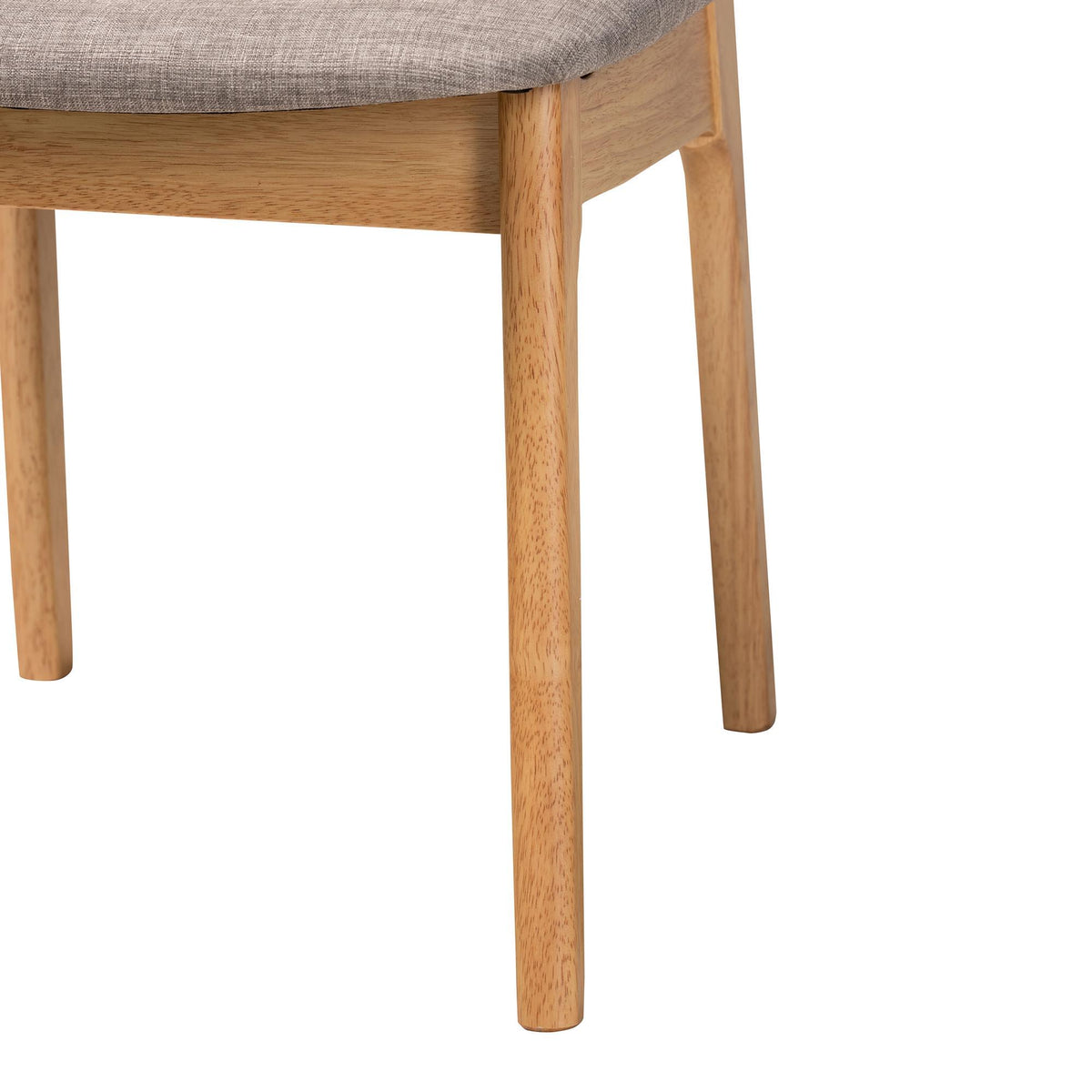 DanNon Mid-Century Modern Grey Fabric and Natural Oak Finished Wood 5-Piece Dining Set