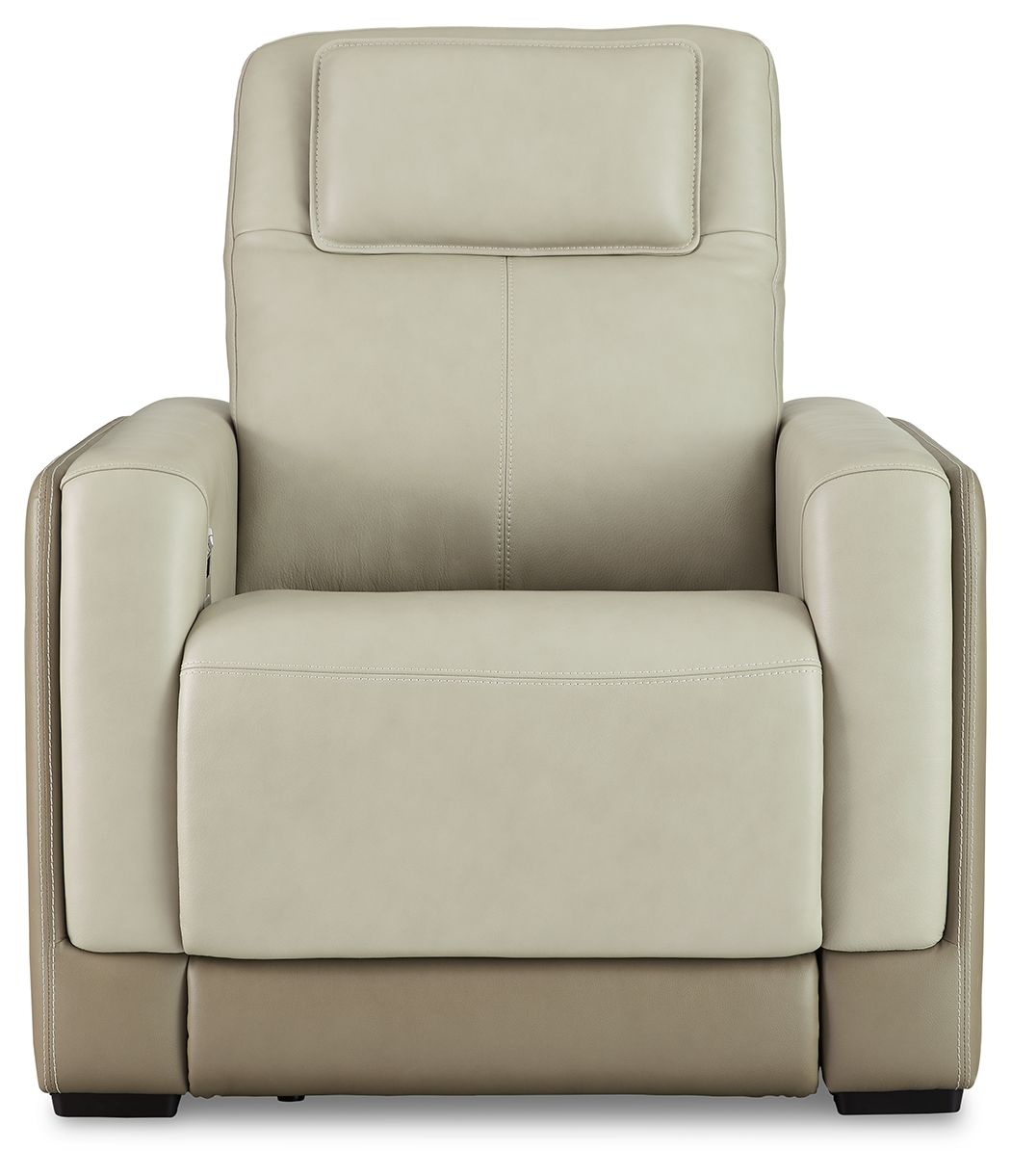 Signature Design by Ashley® Battleville - Almond - Pwr Recliner/Adj Headrest | Meri Furniture