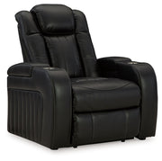 Signature Design by Ashley® Caveman Den - Midnight - Power Recliner/ Adj Headrest | Meri Furniture
