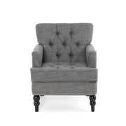 Harrison - Tufted Club Chair With Button Tufted Back And Birch Wood Legs