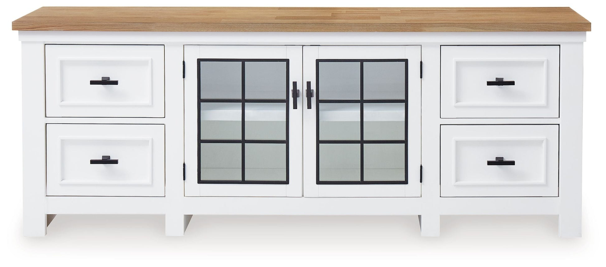 Signature Design by Ashley® Ashbryn - White / Natural - Extra Large TV Stand | Meri Furniture