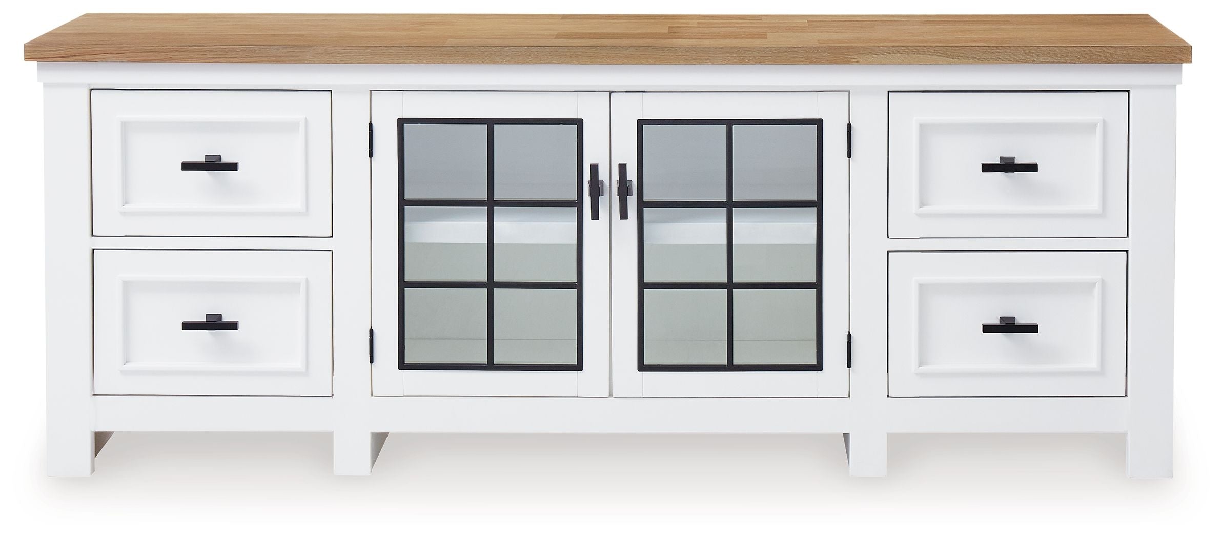 Signature Design by Ashley® Ashbryn - White / Natural - Extra Large TV Stand | Meri Furniture