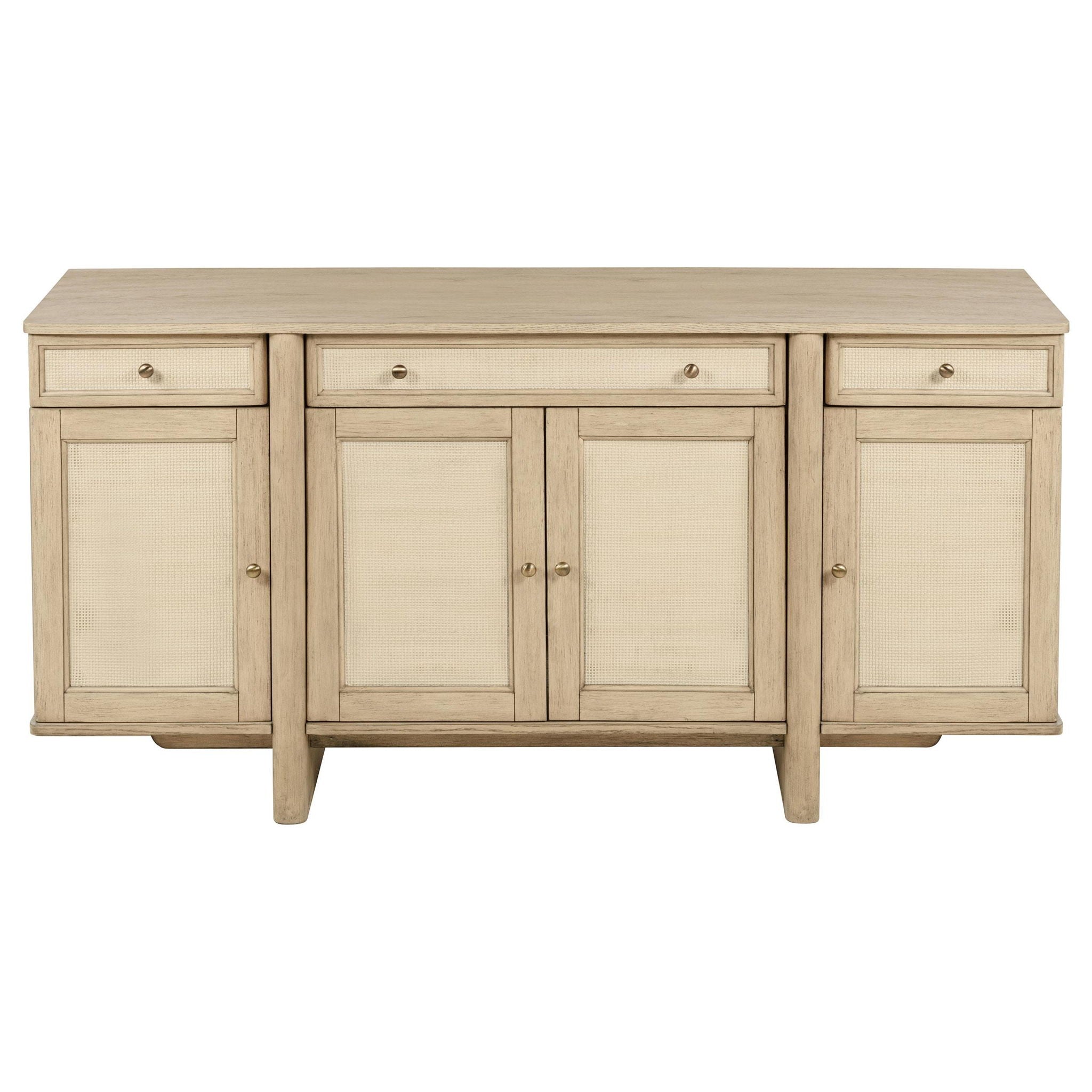 Kailani 4-door Cane Sideboard Buffet Cabinet Beige Oak