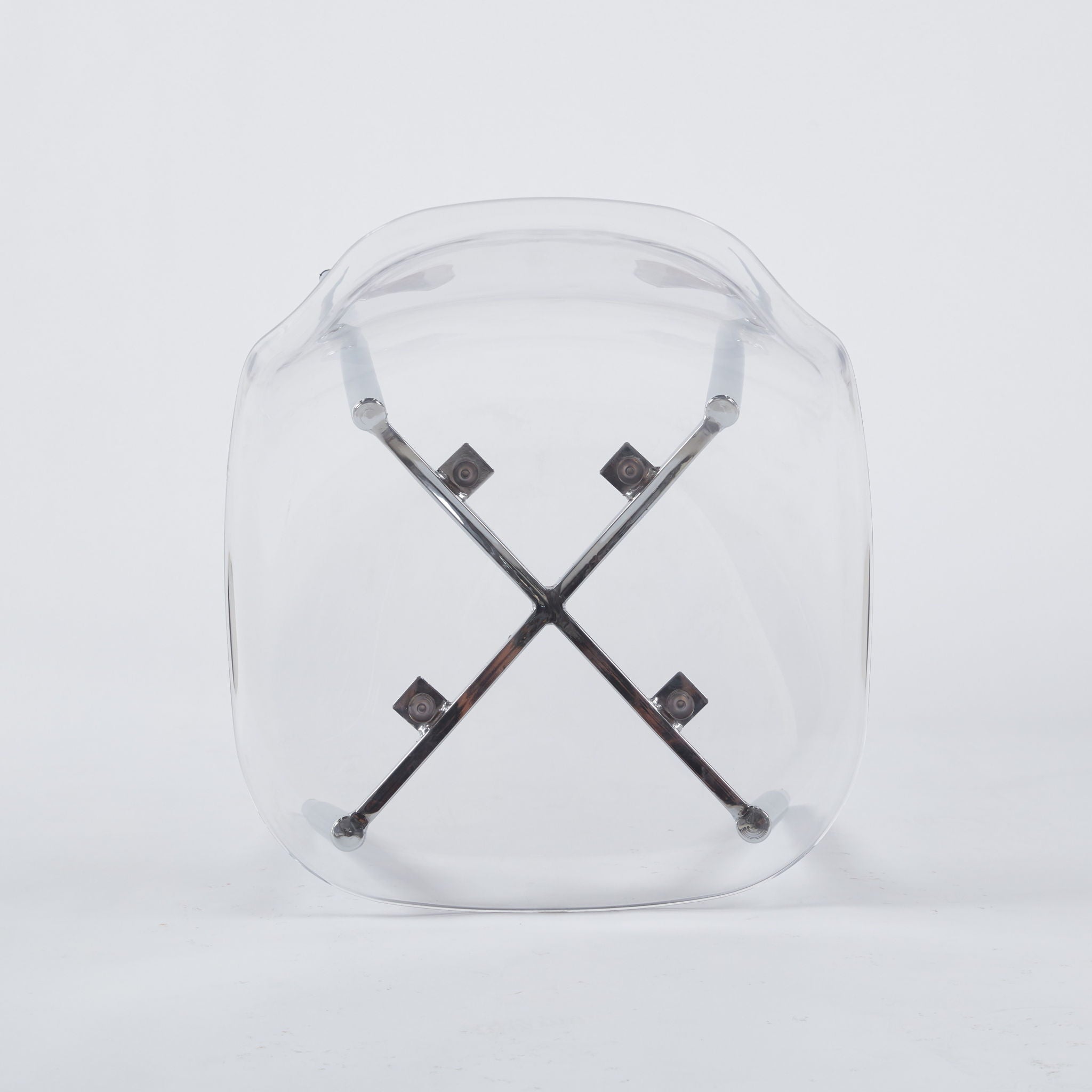 Transparent Plastic Seat Dining Chair (Set of 4)