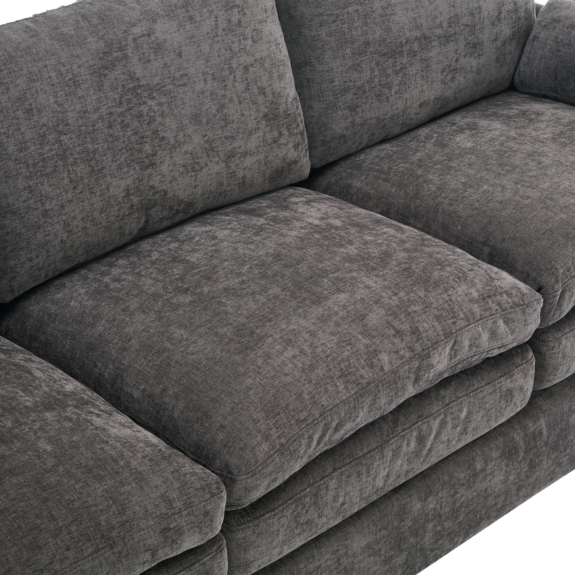 Cozy Upholstered 3 Seater Sofa With Double Cushion