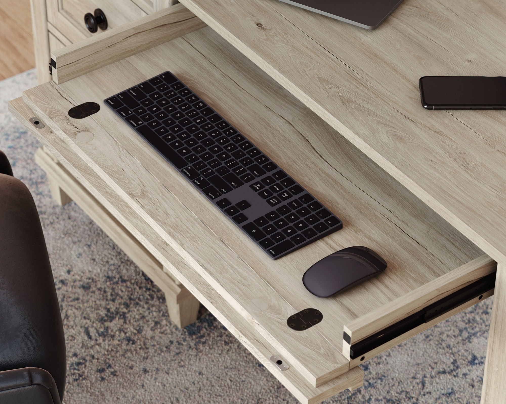 Executive Double Ped Desk in Chalk Oak