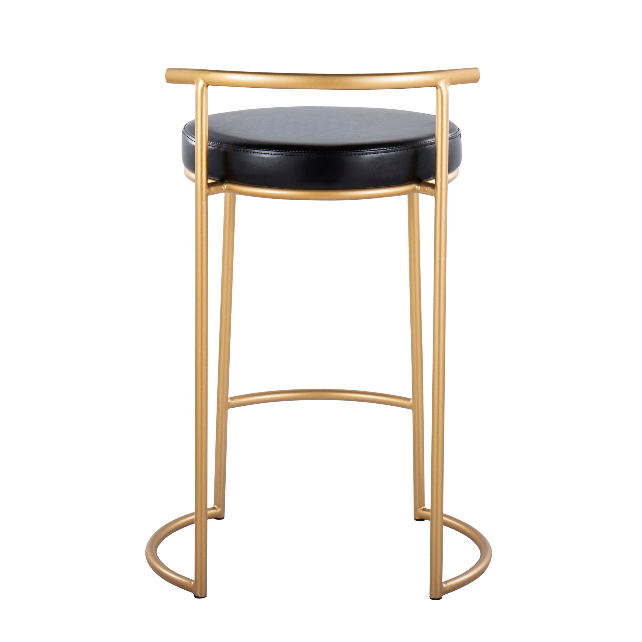 Fuji - Round Contemporary Fixed Height Counter Stool (Set of 2)