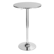 Bistro - Contemporary Adjustable Round Bar Table - Silver