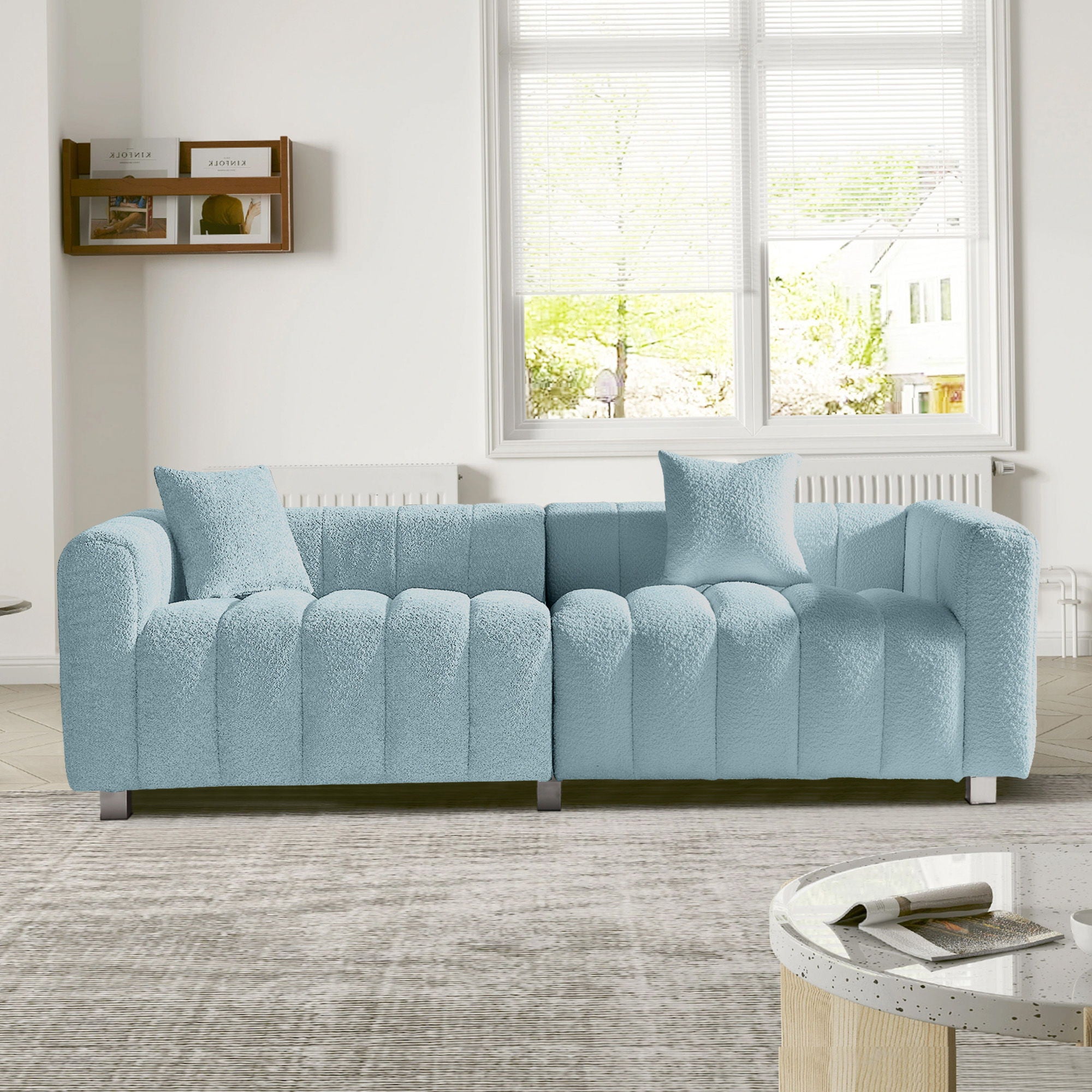 Modern 3 Seater Sofa With 2 Pillows