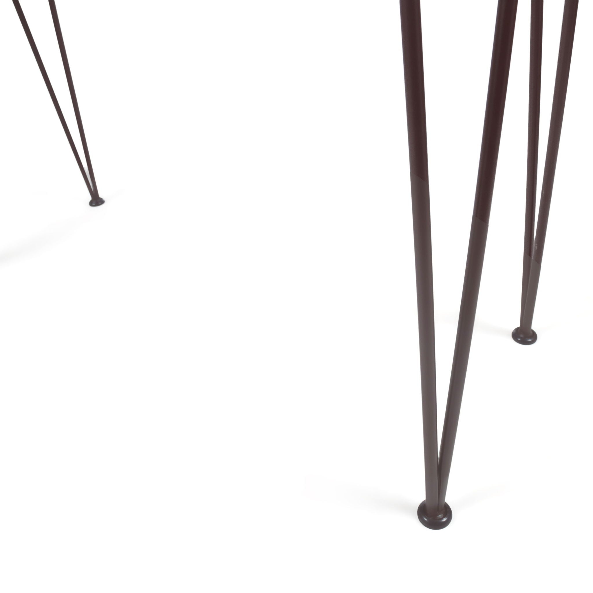 Outdoor Bar Table With Wood Tabletop And Iron Hairpin Legs - Black / Teak