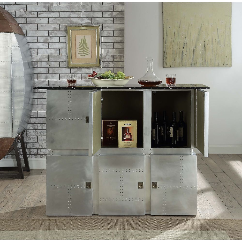 ACME Brancaster - Bar Table - Marble & Aluminum | Meri Furniture