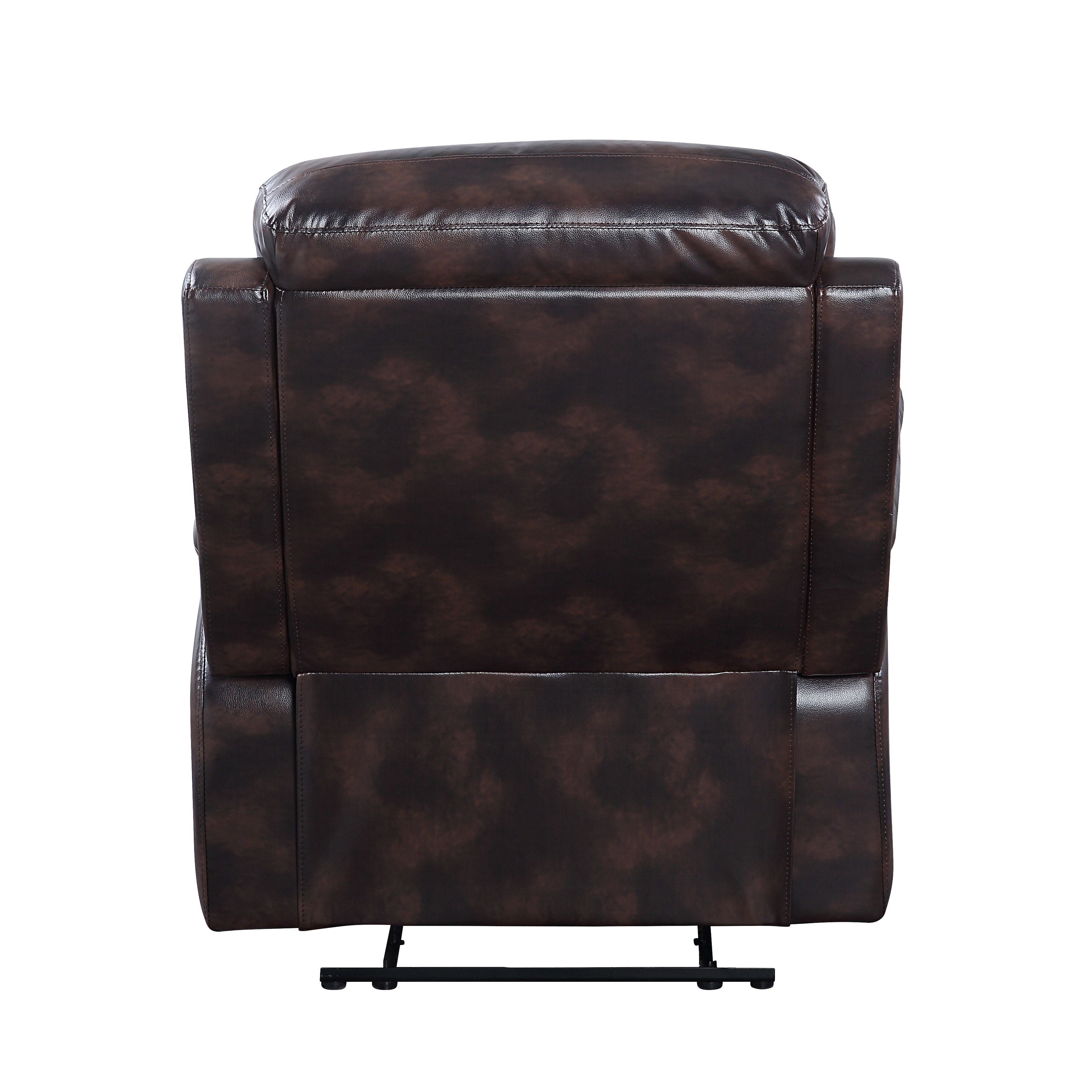 ACME Perfiel - Recliner - 2 Tone Dark Brown Top Grain Leather | Meri Furniture
