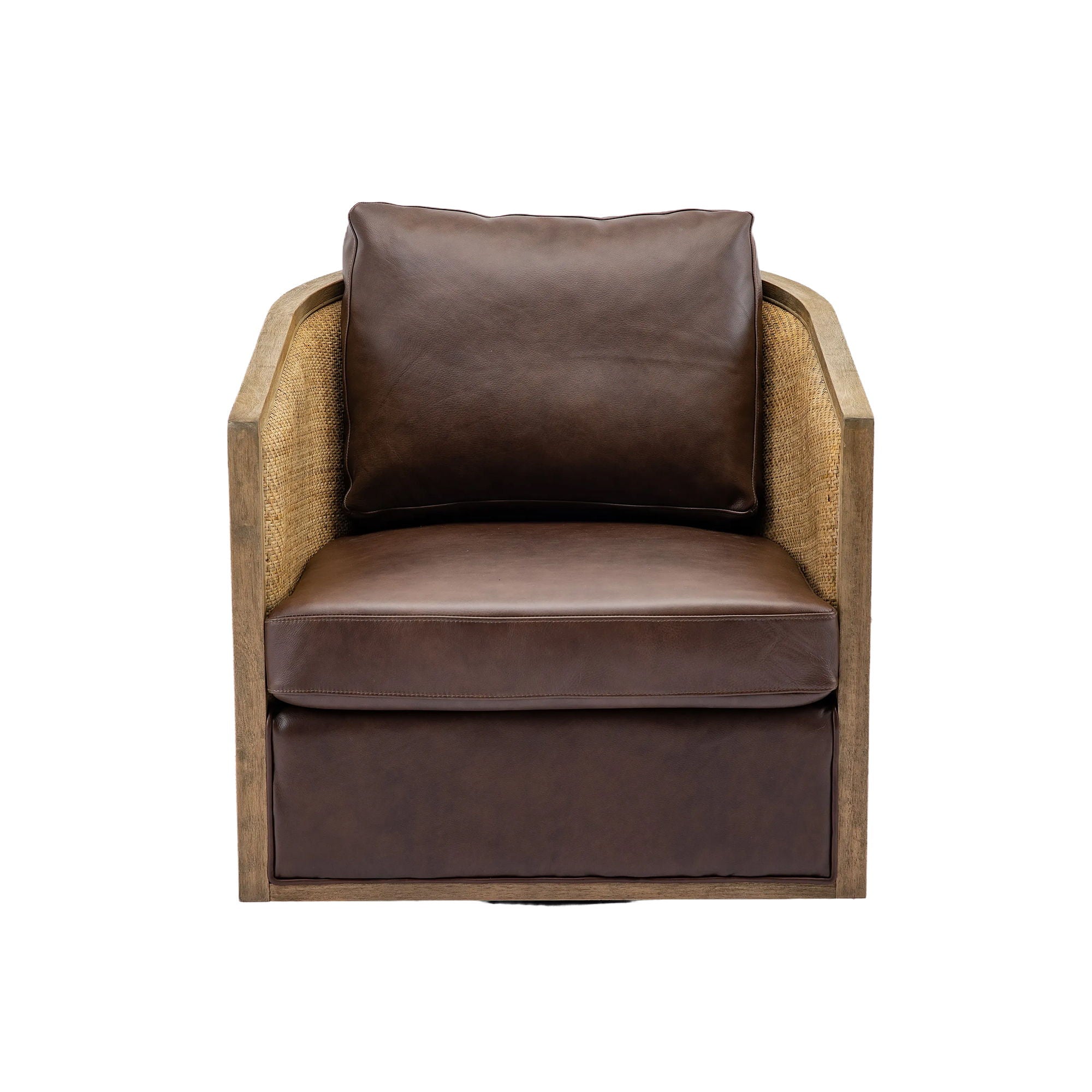 Barrel, Comfy Round Accent Sofa Chair With 360 Degree Swivel, Leisure Arm