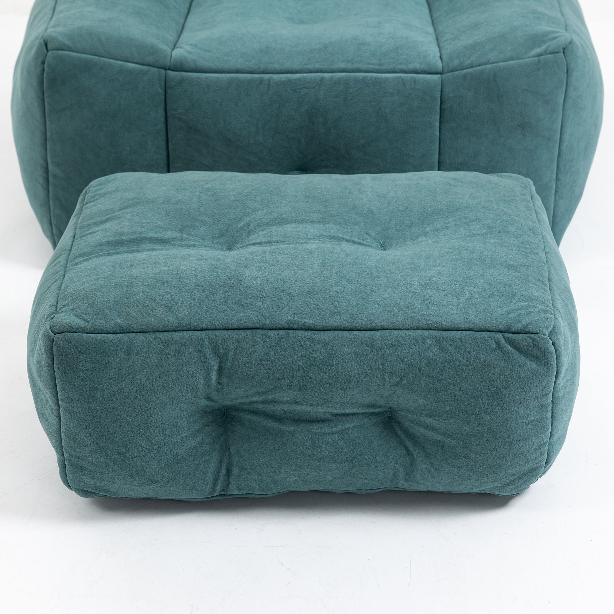 Modern Indoor Fluffy Bean Bag Chair With Memory Foam And Ottoman, Super Soft