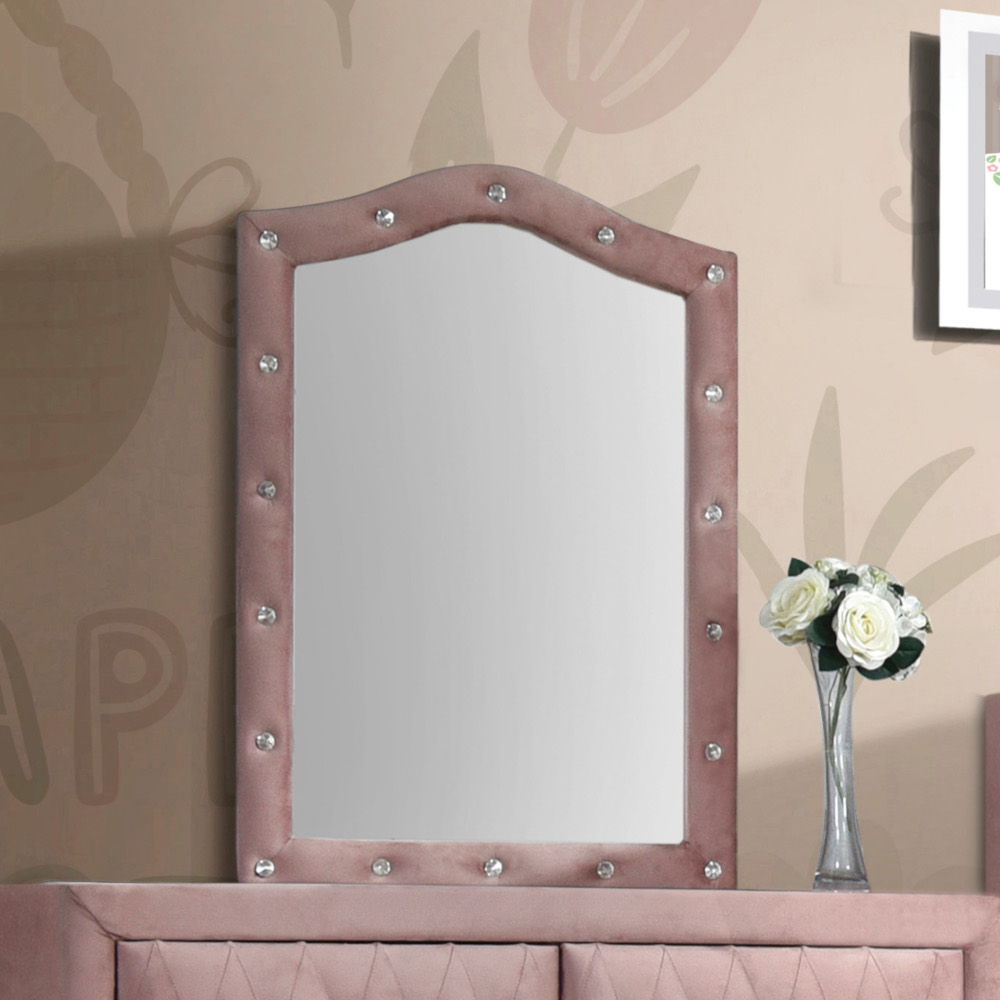 ACME Reggie - Mirror - Pink Fabric | Meri Furniture
