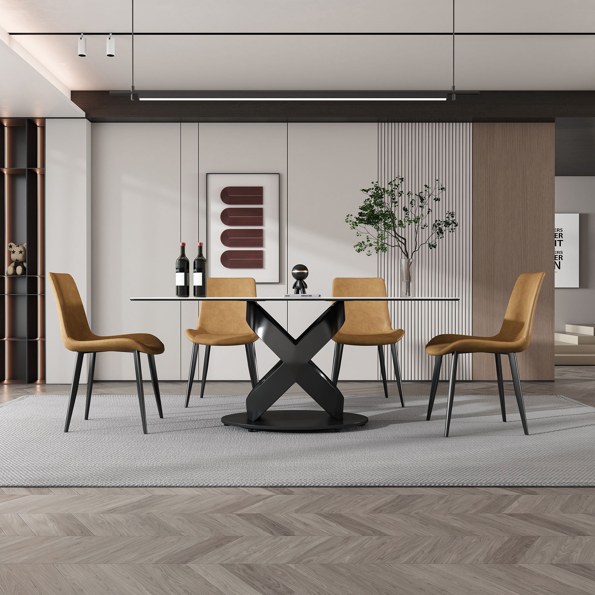 Rectangular Dining Table - Black / White