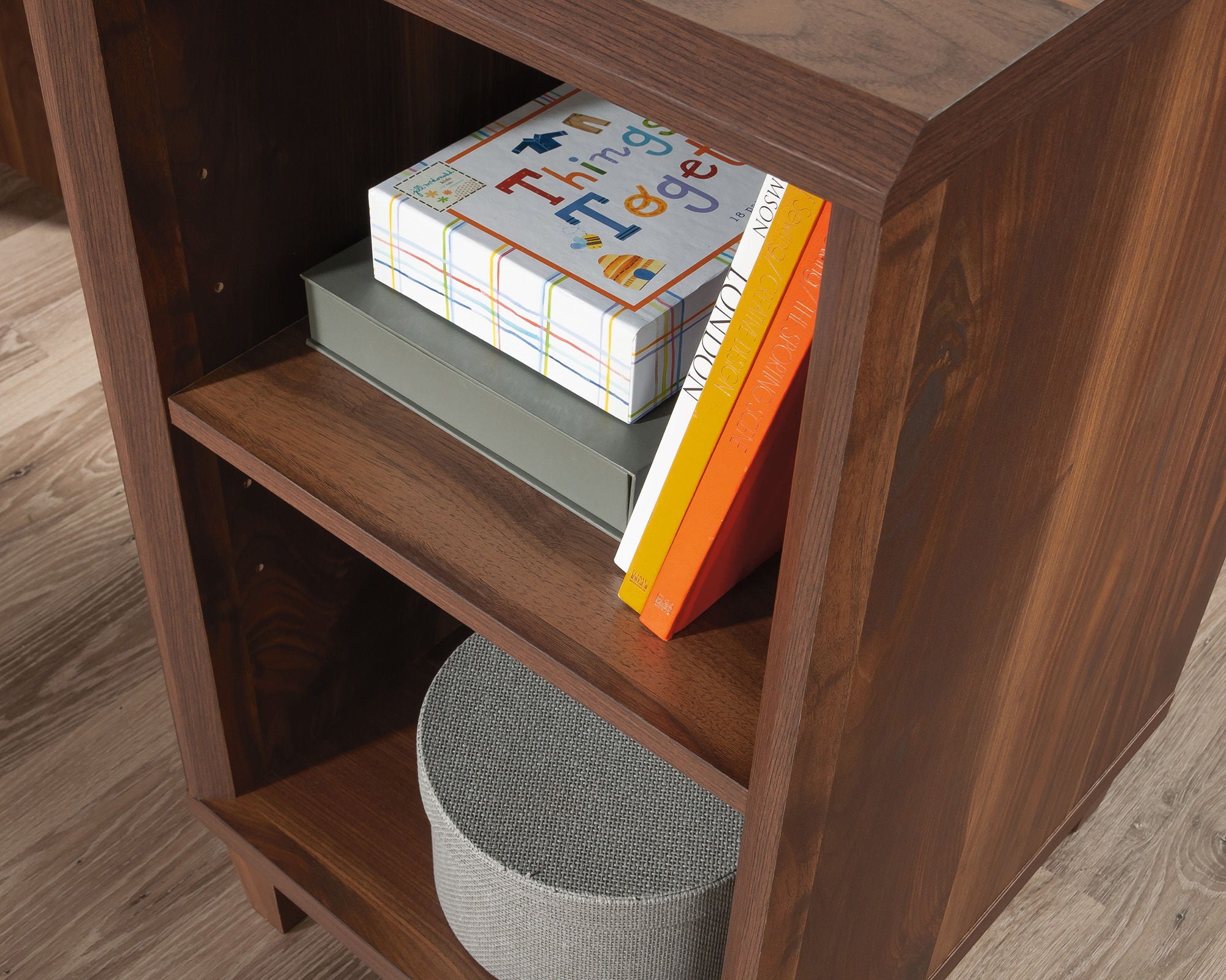 L-Shaped Home Office Desk in Grand Walnut