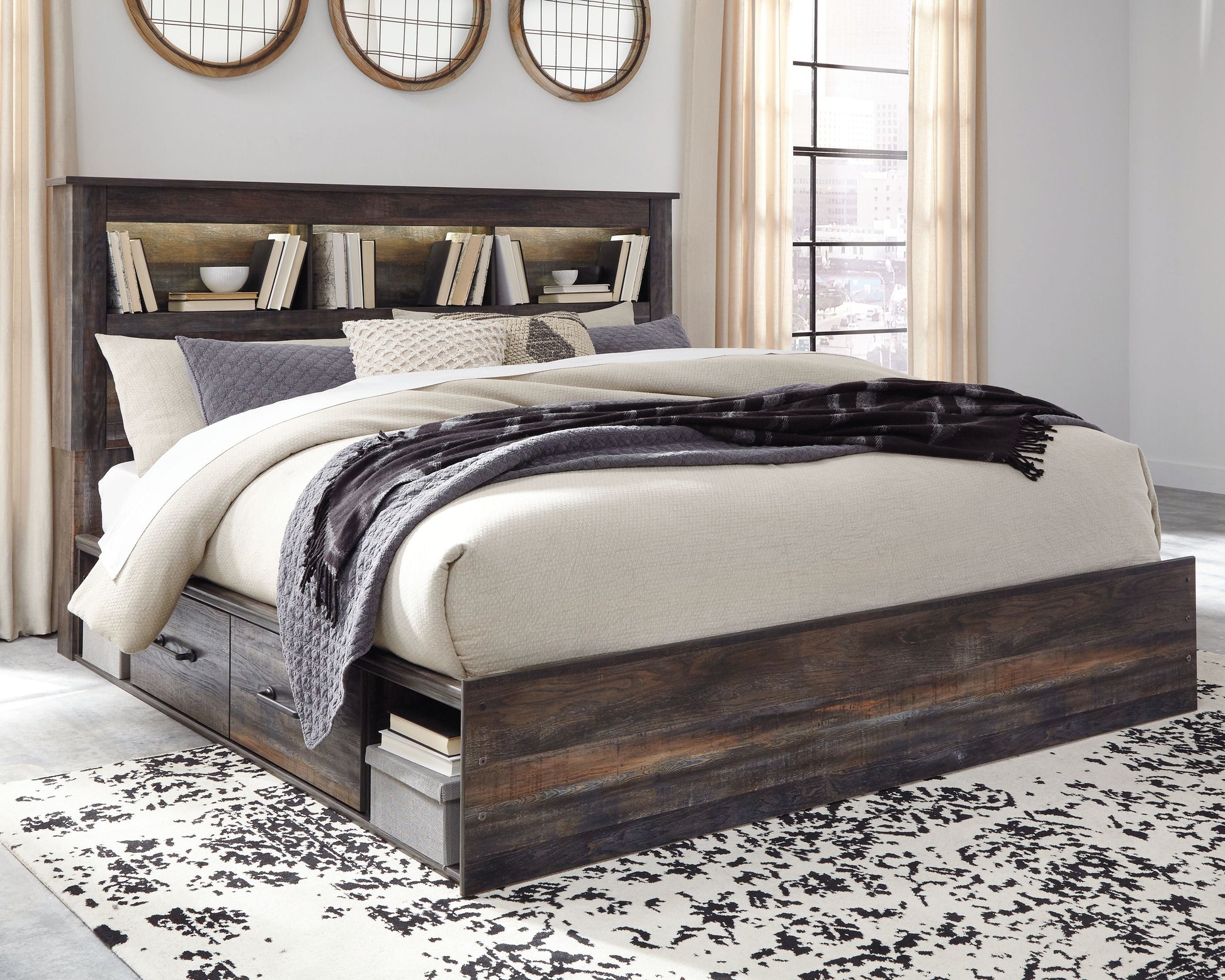 Signature Design by Ashley® Drystan - Panel Bookcase Bed | Meri Furniture