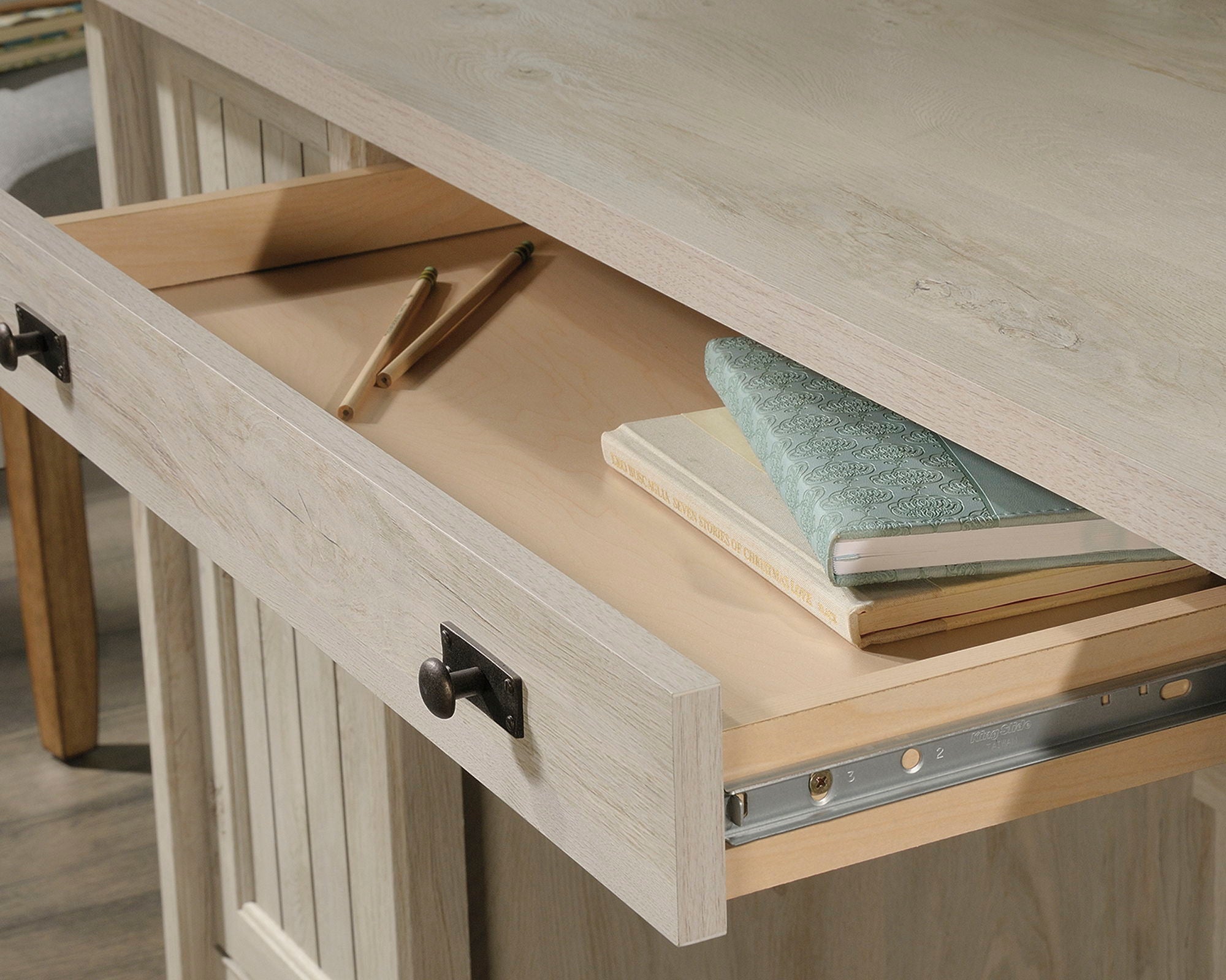 Costa Computer Desk Chalked Chestnut