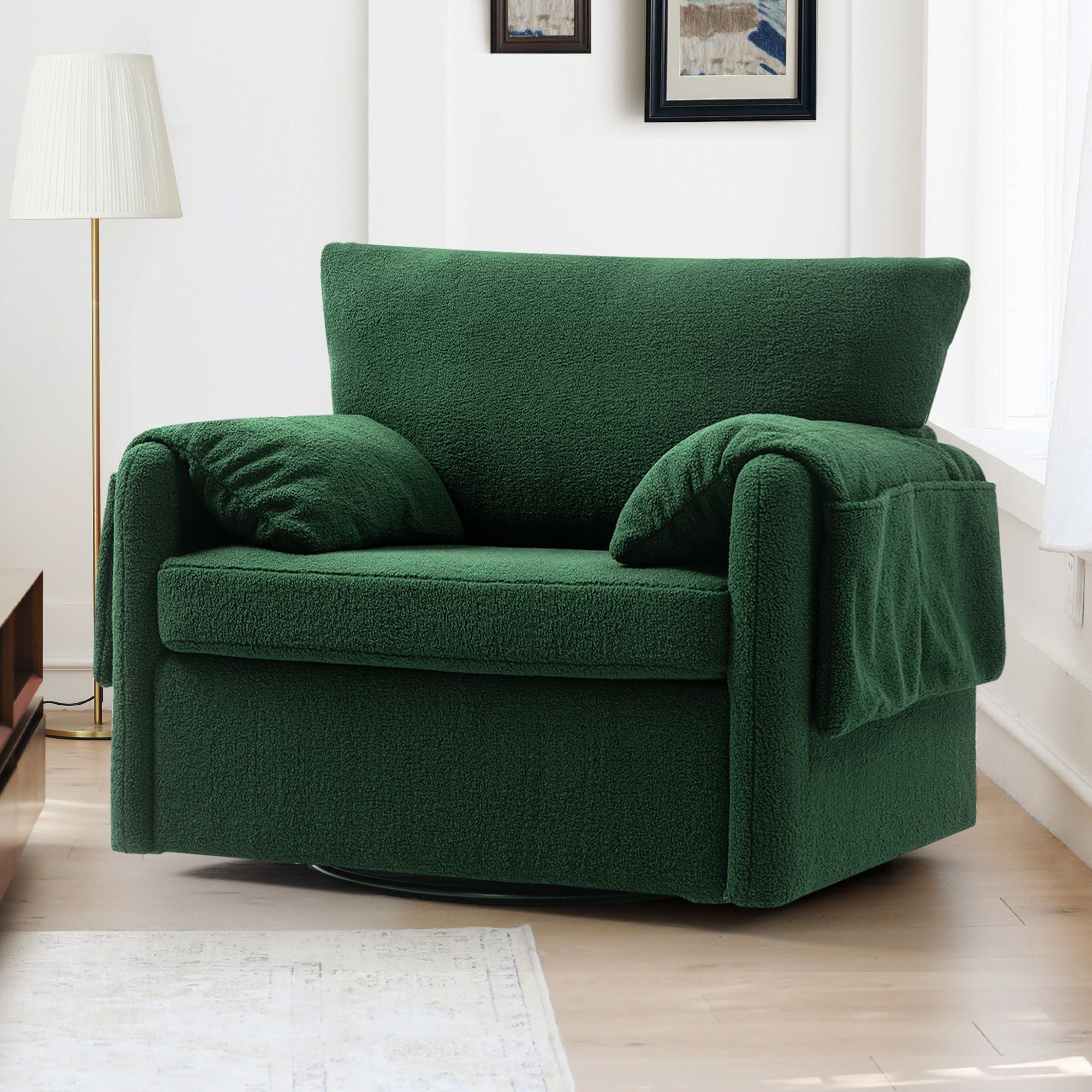 Oversized Swivel Armchair Modern Chair & Single Sofa Lounge, Comfortable Seating For Living Room
