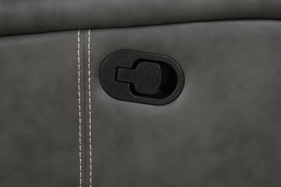 Raelynn - Upholstered Track Arm Motion Sofa - Gray