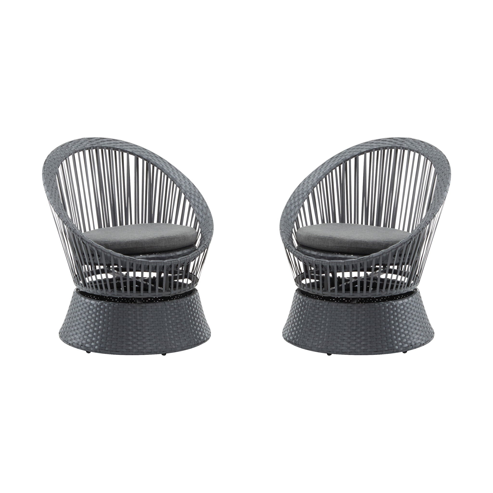 Modern Swivel Wicker Lounge Chair With Round Design