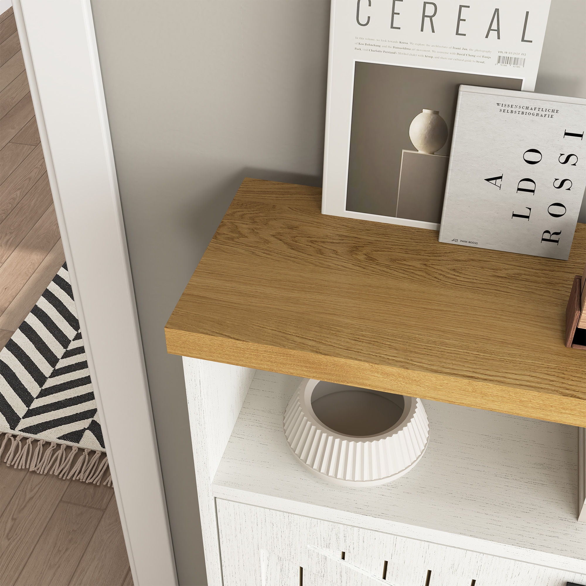 4 Layer Folding Shoe Cabinet With Metal Rounded Corners Convenient Shoe Storage - White