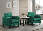 Hale Green Velvet Armchairs and End Table Living Room Set