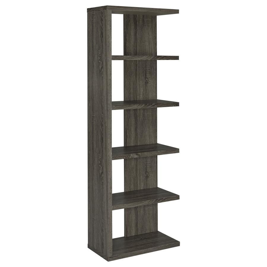 Coaster Fine Furniture Harrison - 5-Shelf Bookshelf - Weathered Gray | Meri Furniture
