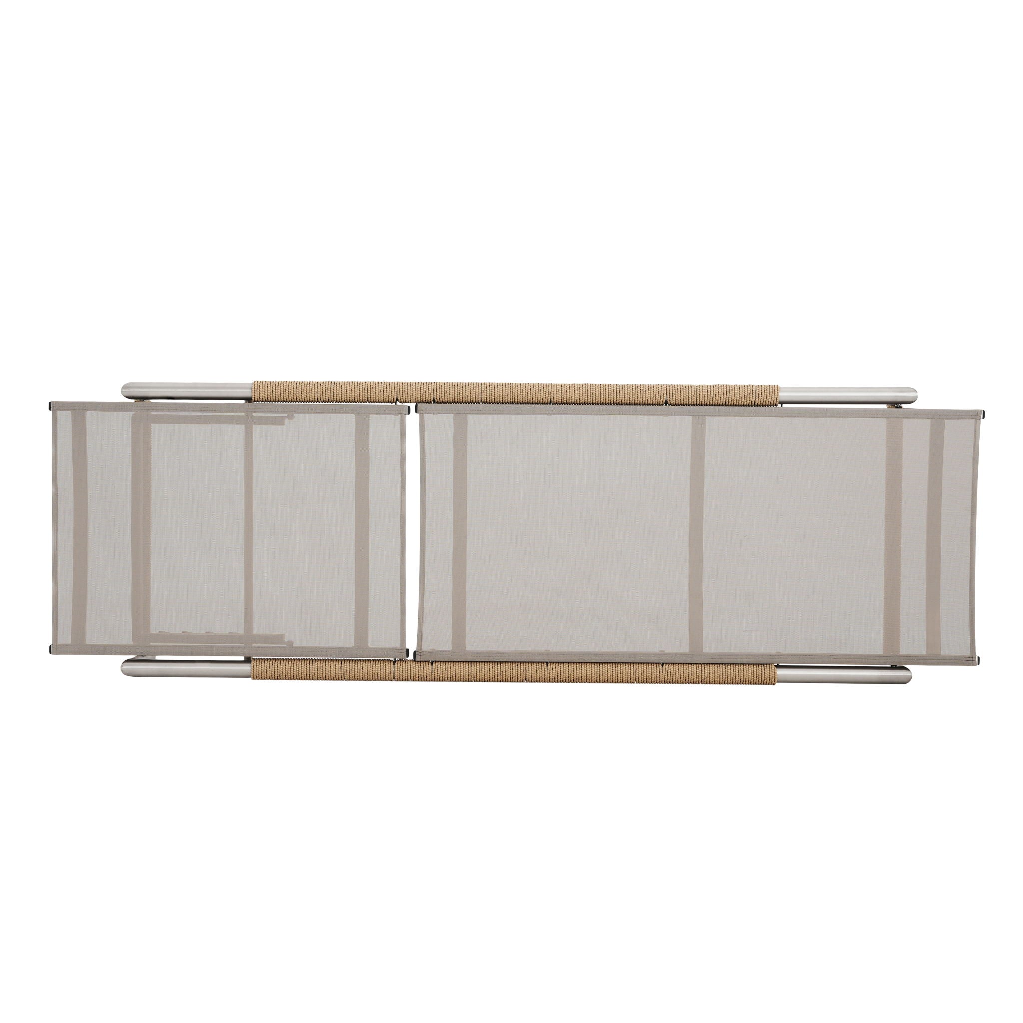 Hargrove - Outdoor Patio Aluminun Chaise Lounge, Outdoor Mesh Seat - Natural / Silver