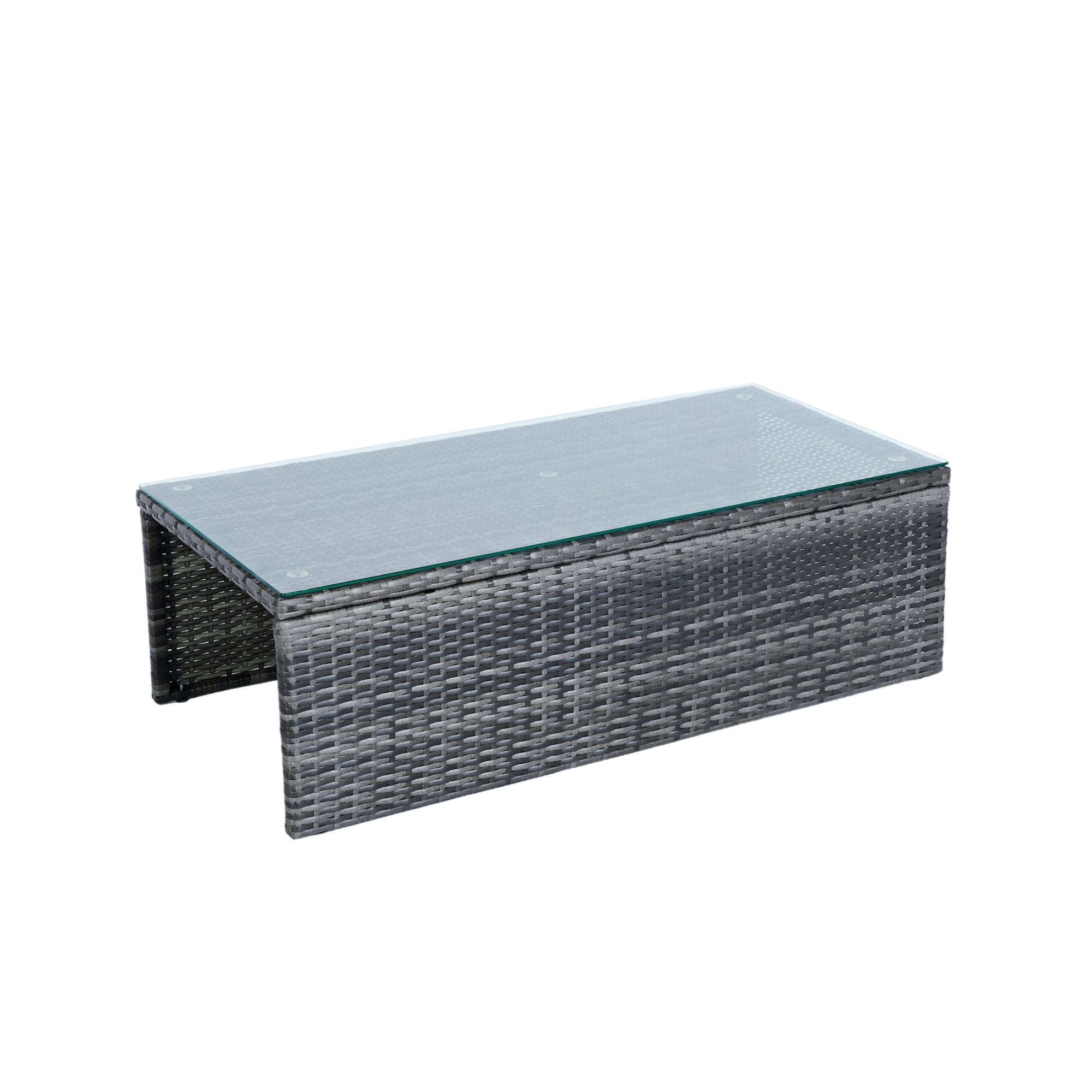 6 Piece Patio Wicker Sectional Set Patio Backyard Conversation Set Space Saving - Gray / Black