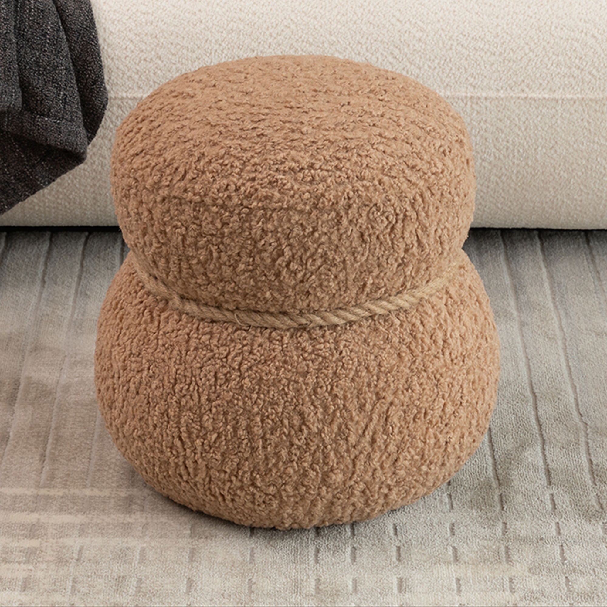 Snowman Stool With Cushion And Solid Wood Frame