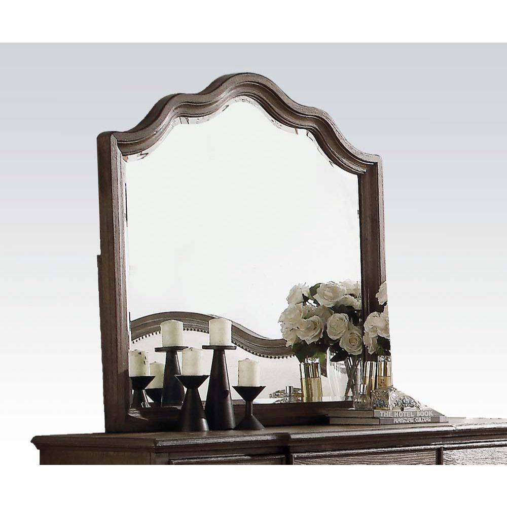 ACME Baudouin - Mirror - Weathered Oak | Meri Furniture