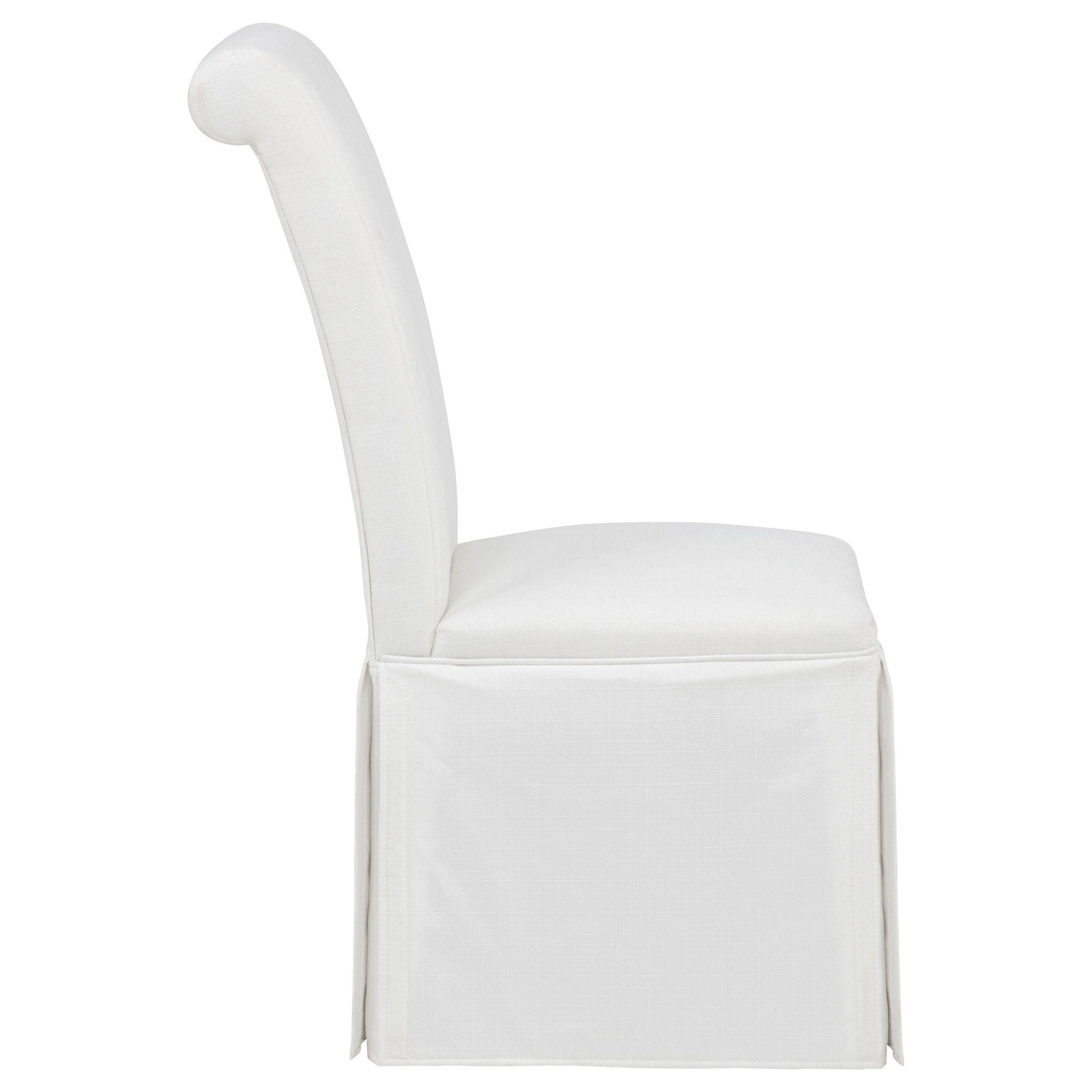 Shawna Upholstered Skirted Side Chair White (Set of 2)