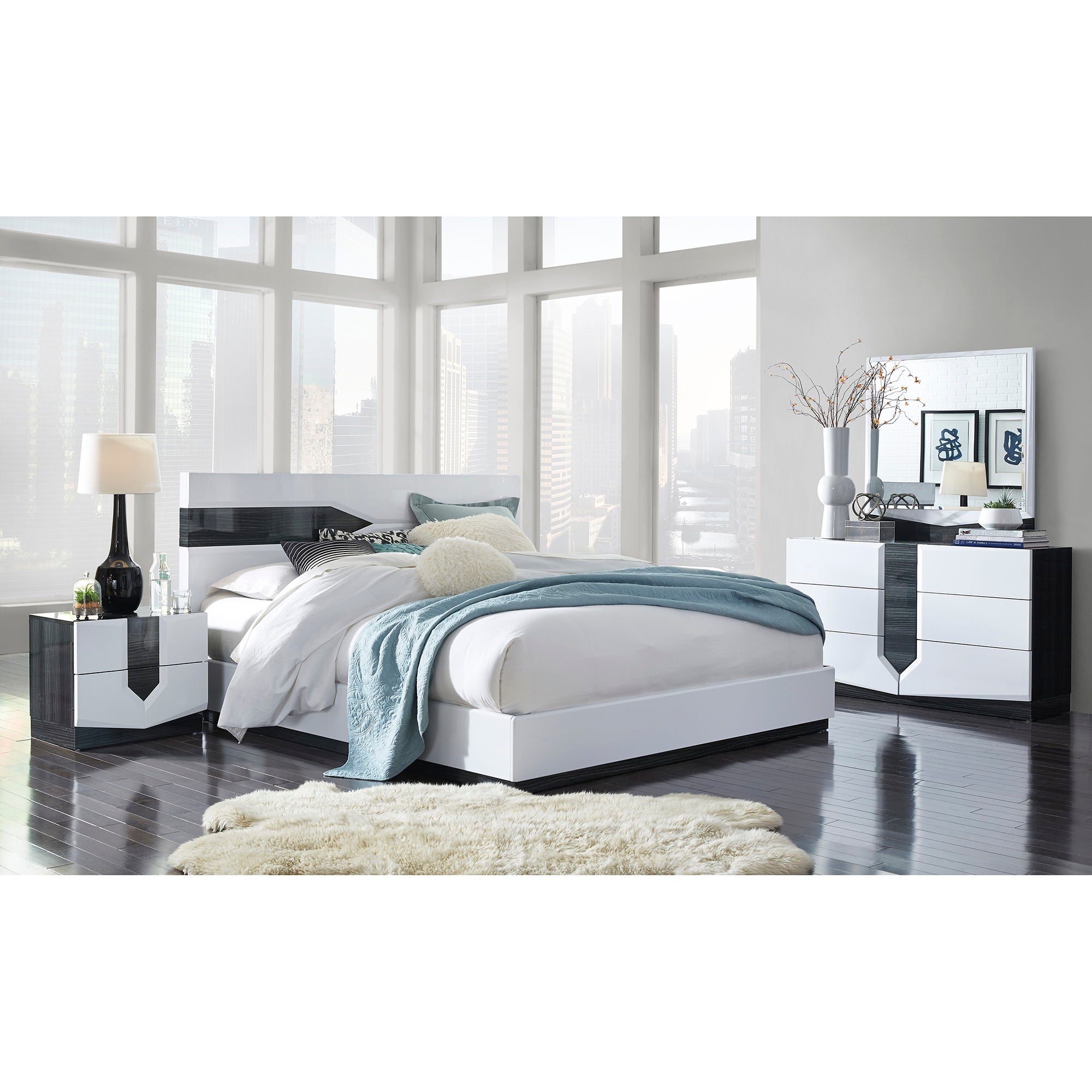 Vios - Zebra High Gloss Dresser - White