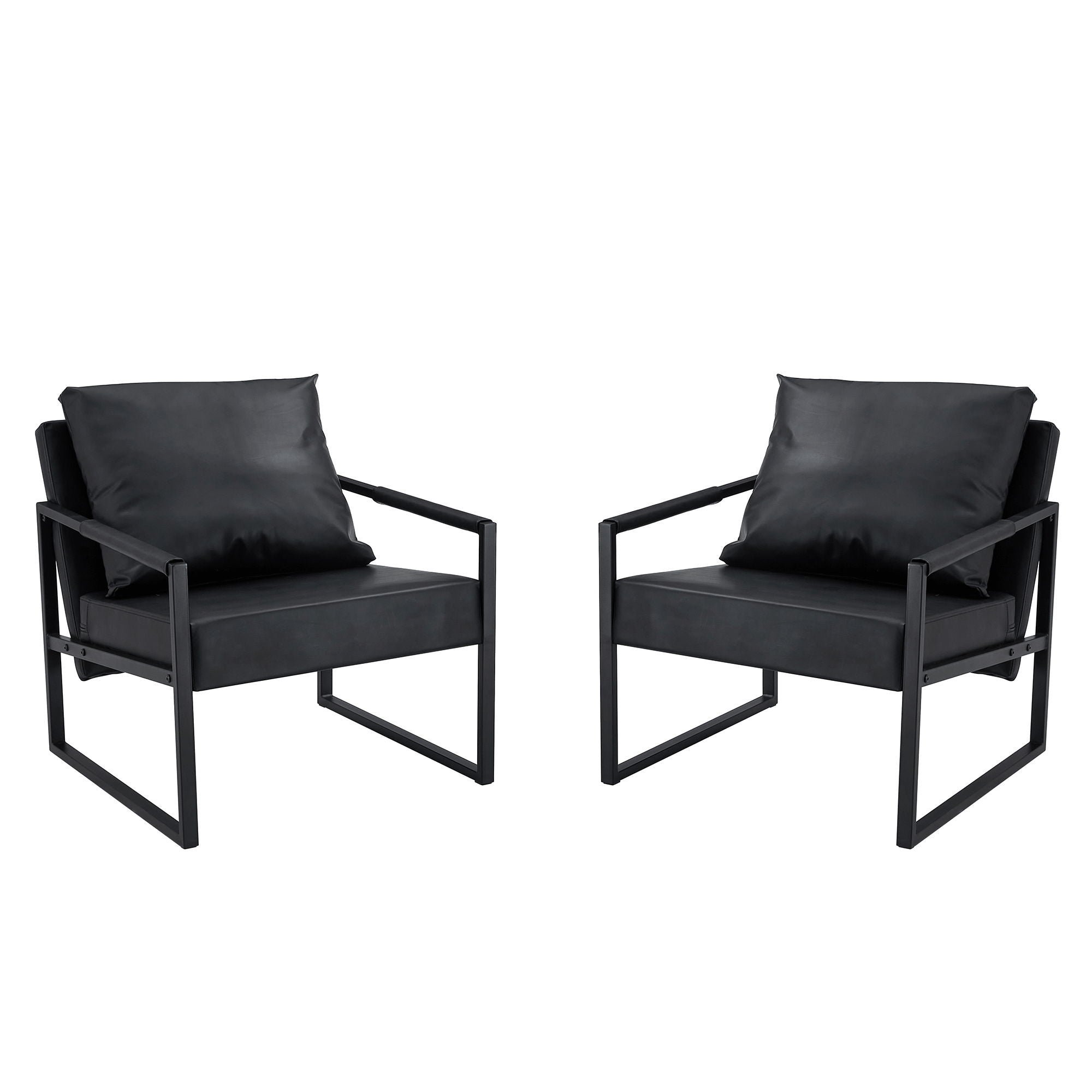 Classic Leather And Metal Frame Sofa, Ergonomically Designed, A Perfect Blend Of Modern And Industrial Styles