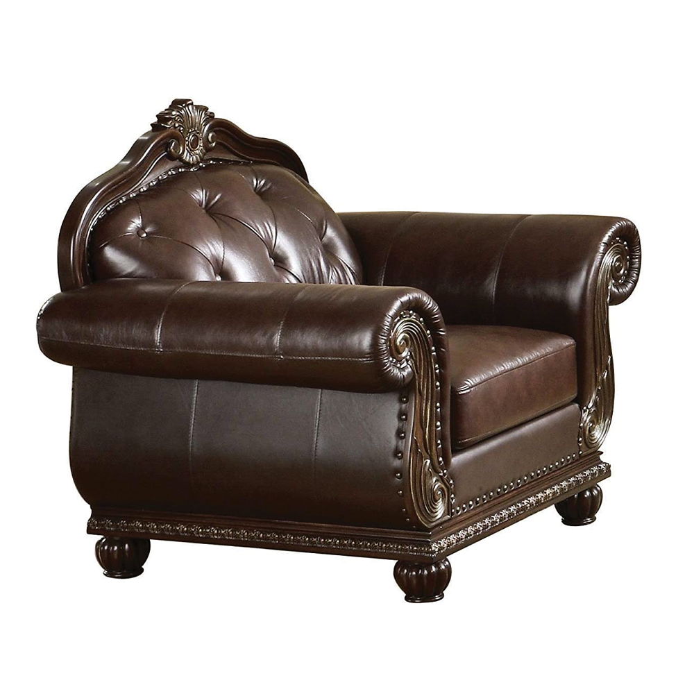 ACME Anondale - Chair - Espresso Top Grain Leather Match | Meri Furniture