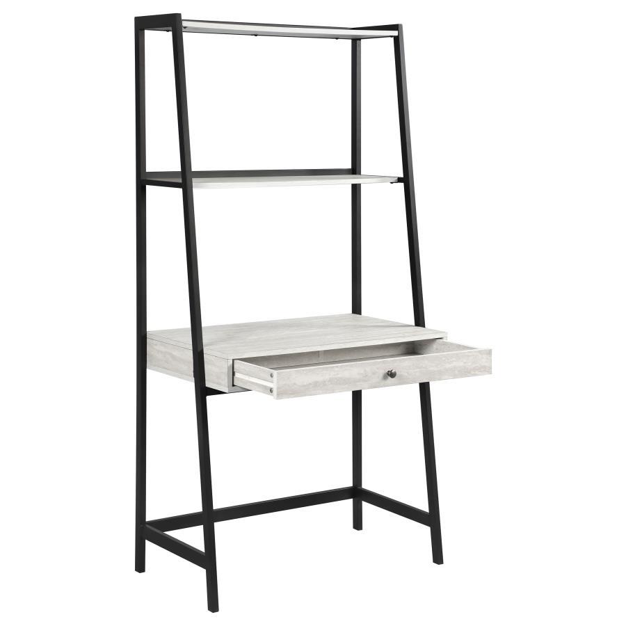 Coaster Fine Furniture Pinckard - 3 Piece Ladder Desk And Bookcase Set - Gray Stone | Meri Furniture