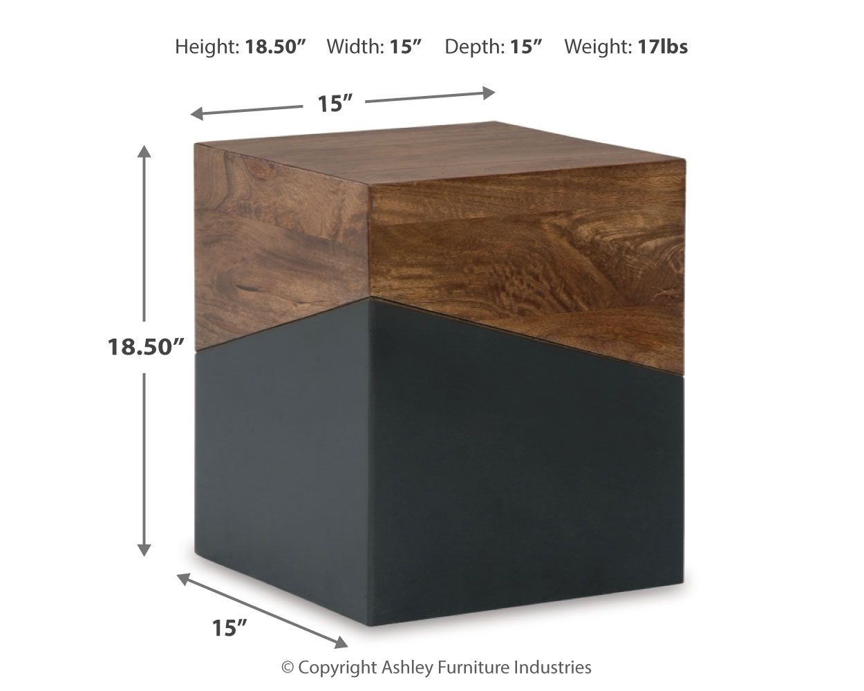 Ashley Furniture Trailbend - Brown / Gunmetal - Accent Table | Meri Furniture
