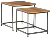 Signature Design by Ashley® Drezmoore - Light Brown / Black - Nesting End Tables (Set of 2) | Meri Furniture