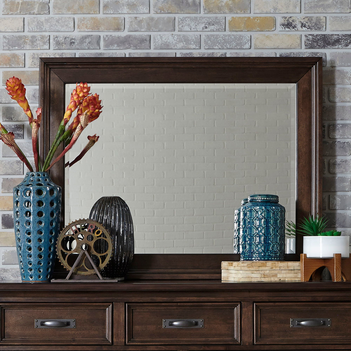 Saddlebrook - Mirror - Dark Brown