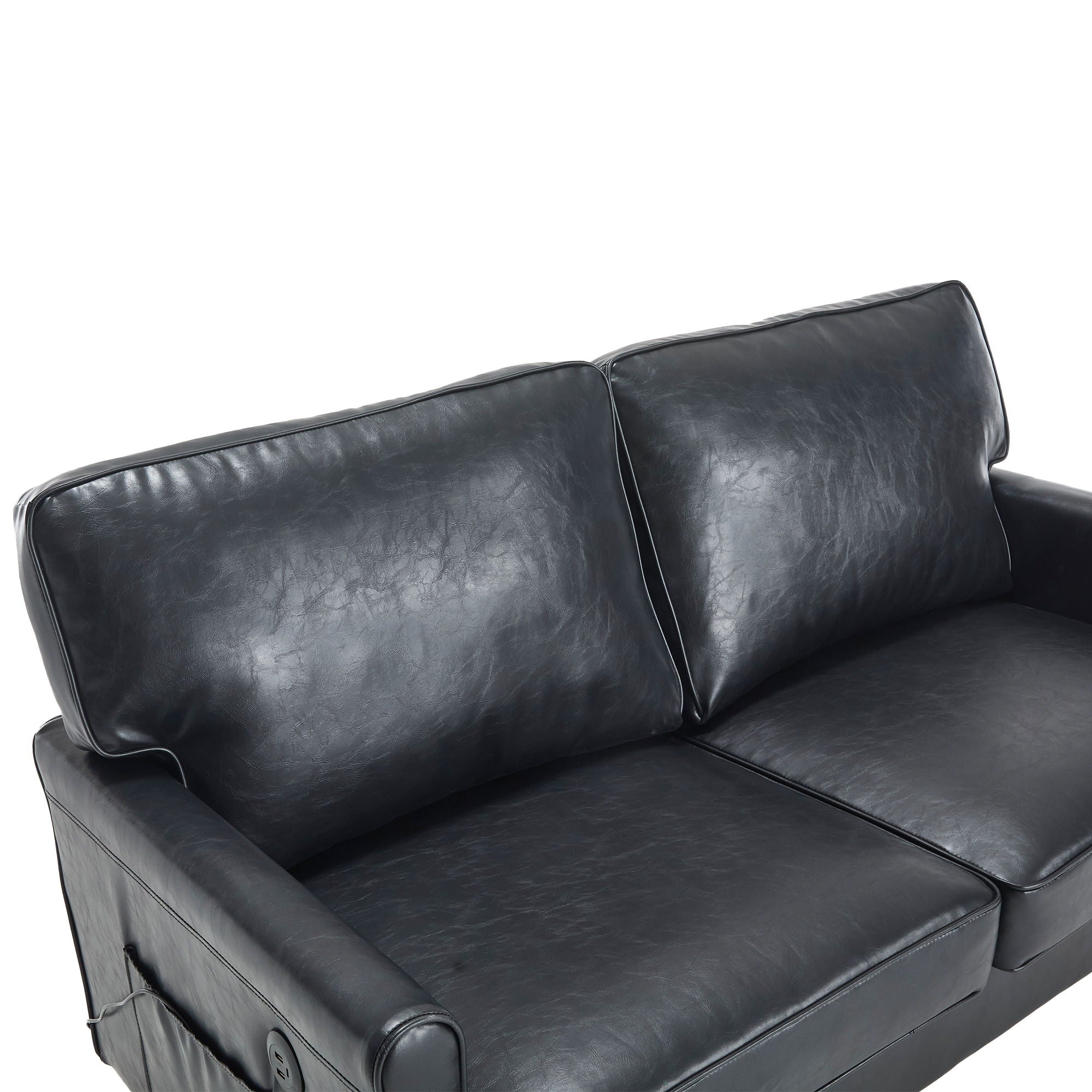 Mid Century Modern Loveseat Sofa With USB Ports, Removable Pillow Cover